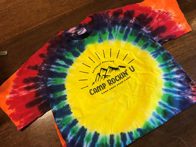 Tie-dye Camp Rockin U t shirt
